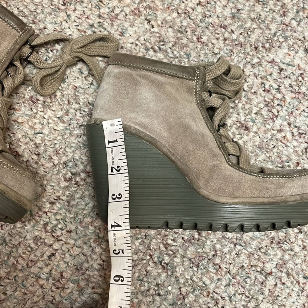 Fly London Beige Ankle Boots with Wedge Heel - Picture 10 of 10